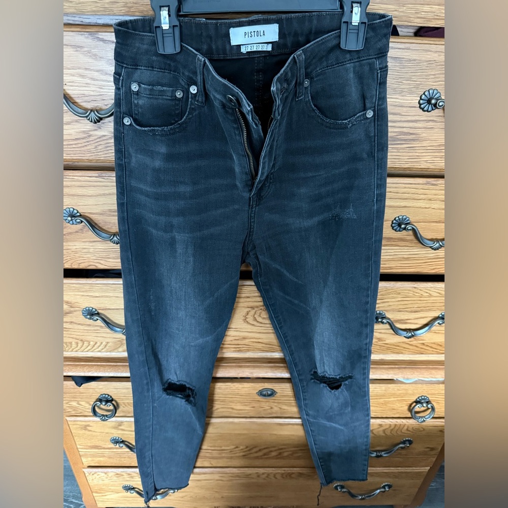 Pistola Women's Black Distressed Skinny Jeans